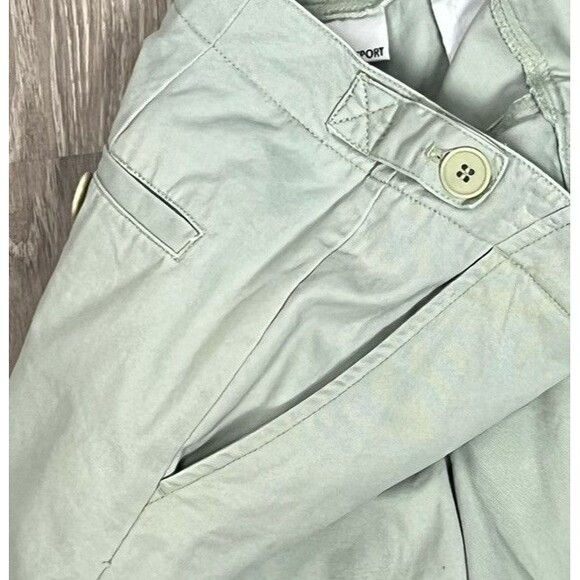 Jones New York Sport Shorts Green Chino Khaki Flat Front Bermuda 8 Cotton Golf - Picture 3 of 4